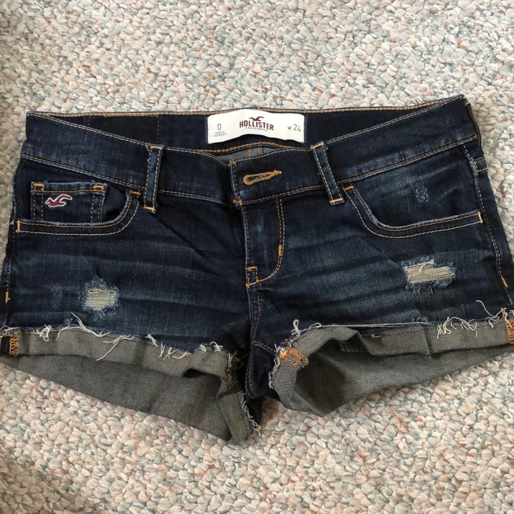 Hollister ripped jean shorts